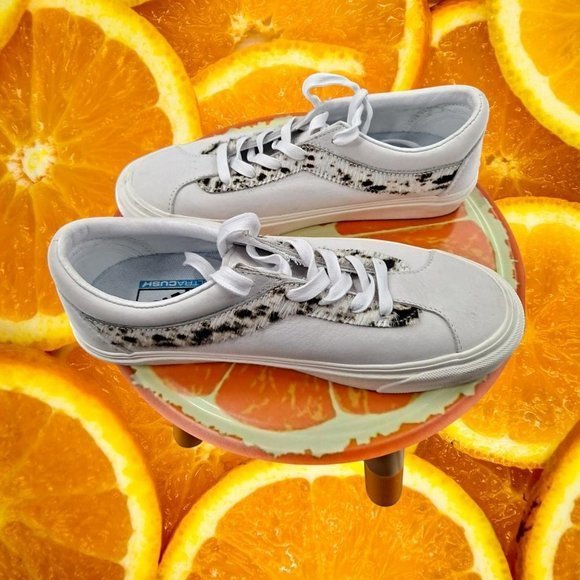 Vans Bold Ni White with Leopard‎ Print Size Men 6.5 Woman 8 - Picture 5 of 6